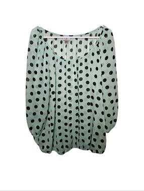 Worthington Women's Sheer Pullover Dotted Blouse Size 1X